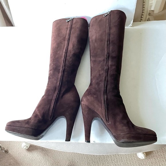 Prada brown suede platform boots - Picture 8 of 15
